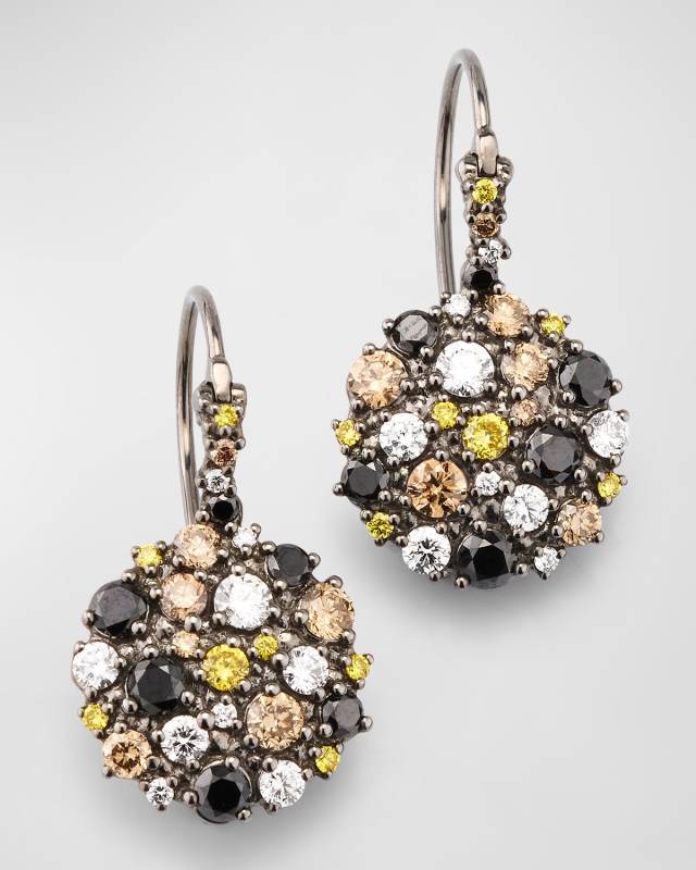 Confetti Circle Diamond Earrings, 13mm